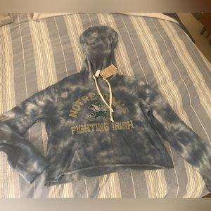 Notre Dame Tie Dye Cropped Hoodie